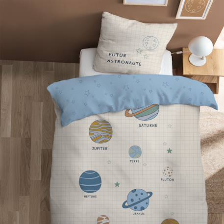 Parure de lit imprimée 100% coton, galaxy Beige 1 - vertbaudet enfant 