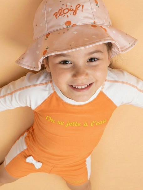 Bob réversible anti-uv - fille Blanc / Orange+Rose / Orange+Rose / Rouge 6 - vertbaudet enfant 