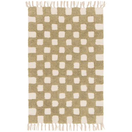 Tapis enfant à carreaux 100% coton mael Brun naturel+Vert naturel 6 - vertbaudet enfant 