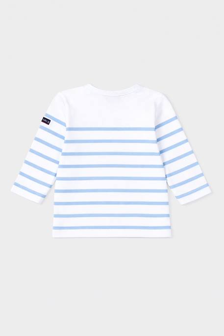 Marinière oiseau bébé - coton léger Blanc/placid blue 2 - vertbaudet enfant 