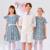Robe cérémonie  fleurie   à manches papillon  butterfly Bleu foncé 5 - vertbaudet enfant 