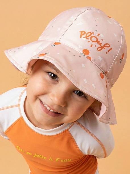 Bob réversible anti-uv - fille Blanc / Orange+Rose / Orange+Rose / Rouge 5 - vertbaudet enfant 