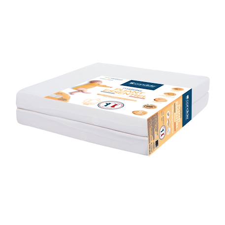 Matelas bébé pliant 2 parties 60x120cm essentiel Blanc 1 - vertbaudet enfant 
