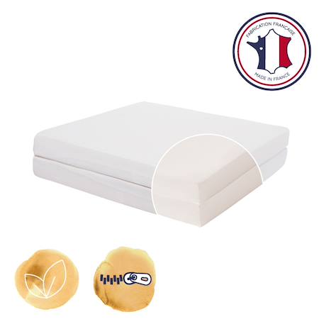 Matelas bébé pliant 2 parties 60x120cm essentiel Blanc 2 - vertbaudet enfant 