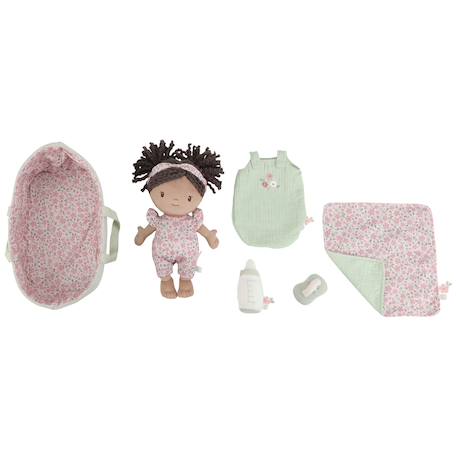 Poupée souple et son couffin Rose, vert, blanc 4 - vertbaudet enfant 