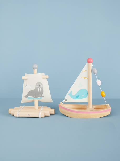 Jouet voilier en bois pour enfants Multicolore 2 - vertbaudet enfant 