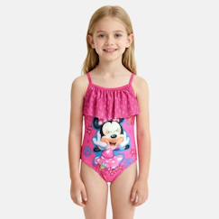 Maillot de bain 1 pièce avec volant et imprimé fille minnie  - vertbaudet enfant