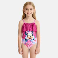 Maillot de bain 1 pièce avec volant et imprimé fille minnie  - vertbaudet enfant