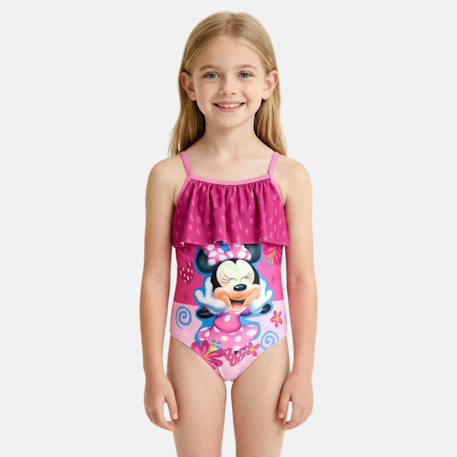 Fille-Maillot de bain-Maillot de bain 1 pièce avec volant et imprimé fille minnie