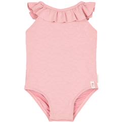 Maillot de bain fille 1 pièce - volants et tissu gaufré fleuri  - vertbaudet enfant