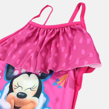 Maillot de bain 1 pièce avec volant et imprimé fille minnie Rose+Rose clair+Rouge 15 - vertbaudet enfant 