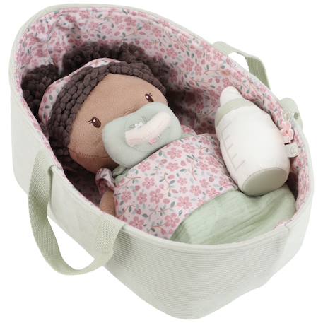 Poupée souple et son couffin Rose, vert, blanc 3 - vertbaudet enfant 
