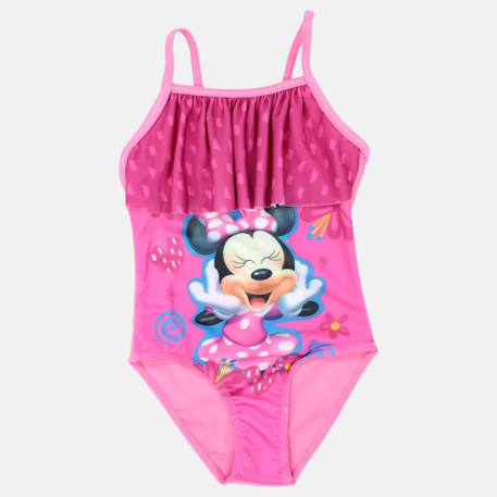 Maillot de bain 1 pièce avec volant et imprimé fille minnie Rose+Rose clair+Rouge 4 - vertbaudet enfant 