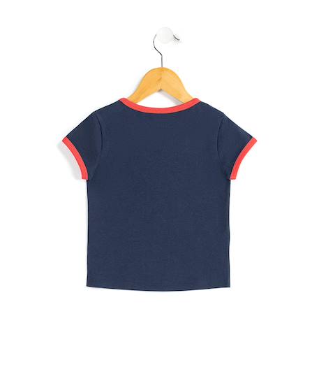 T-shirt manches courtes 100% coton fille Indigo 2 - vertbaudet enfant 