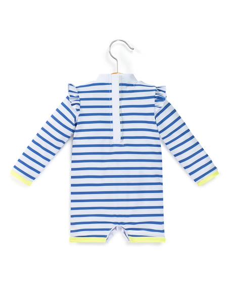 Maillot de bain bébé fille Fond blanc raye bleu 2 - vertbaudet enfant 