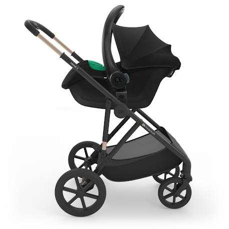 Poussette 3-en-1 PRIME 3 légère avec grandes roues 8/12, conduite à une main, memory buttons, siège été avec panneau mesh, pliage compact, habillage pluie, moustiquaire, siège-auto mink pro 2 inclus Beige+Brun+Noir+Vert 15 - vertbaudet enfant 