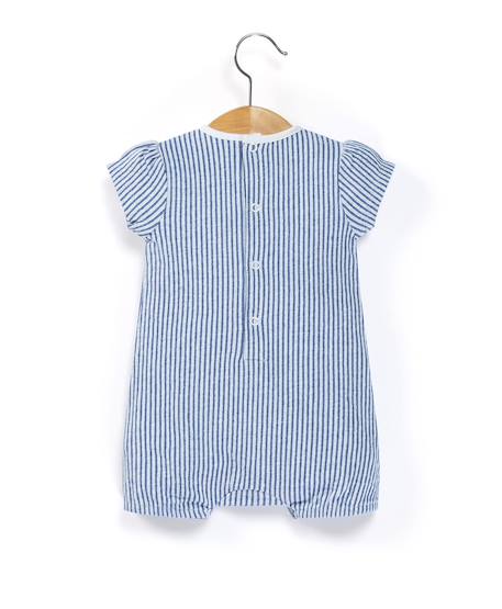 Combishort bébé fille Raye blanc / bleu 4 - vertbaudet enfant 