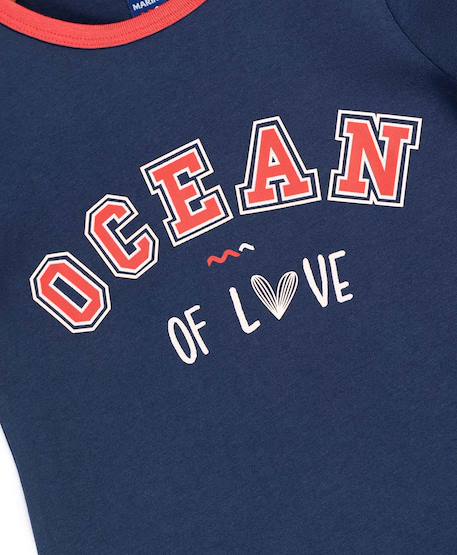 T-shirt manches courtes 100% coton fille Indigo 3 - vertbaudet enfant 
