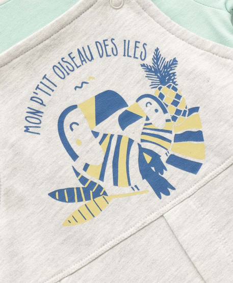 Ensemble salopette + haut 100% coton bébé garçon Gris chine clair 2 - vertbaudet enfant 