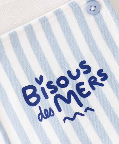 Ensemble salopette + haut 100% coton bébé garçon Naturel/bleu 3 - vertbaudet enfant 