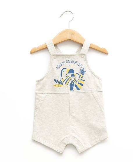Ensemble salopette + haut 100% coton bébé garçon Gris chine clair 3 - vertbaudet enfant 