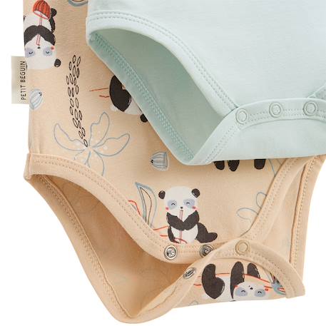 Lot de 2 bodies bébé manches courtes bento Vert 3 - vertbaudet enfant 