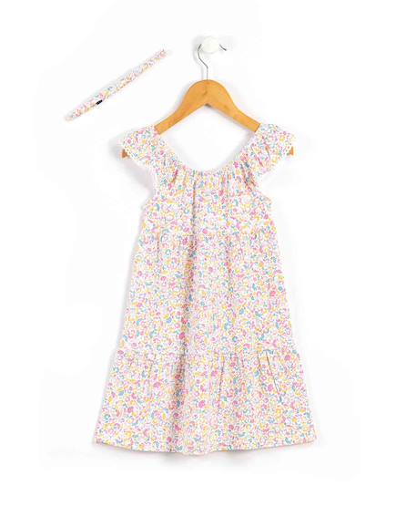 Ensemble robe + bandeau 100% coton fille Imprime multico 2 - vertbaudet enfant 