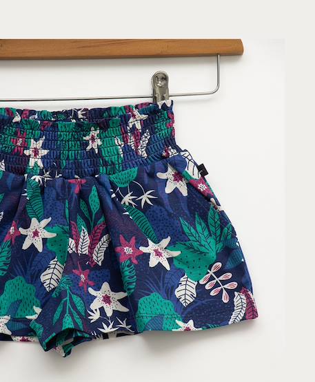 Short 100% coton fille Imprime fond bleu 3 - vertbaudet enfant 