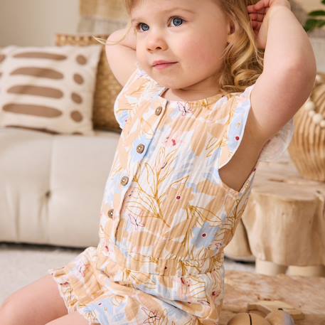 Combishort bébé en gaze de coton praline Orange 5 - vertbaudet enfant 