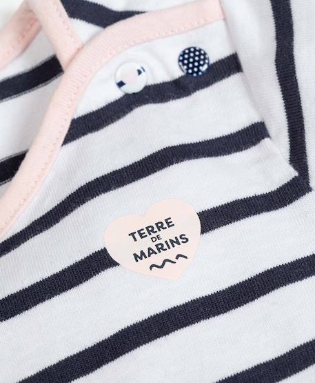 Mariniere manches longues 100% coton bébé fille Fond blanc raye indigo 3 - vertbaudet enfant 