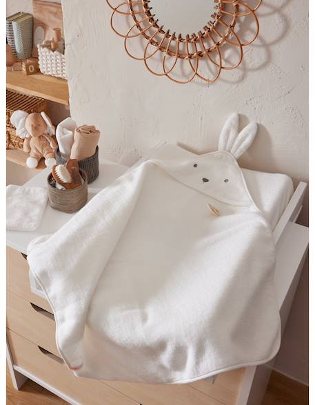 Cape de bain éponge blanc snow+Rose moka 5 - vertbaudet enfant 