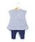 Ensemble tunique + leggings 100% coton bébé fille Fond blanc raye marine 2 - vertbaudet enfant 