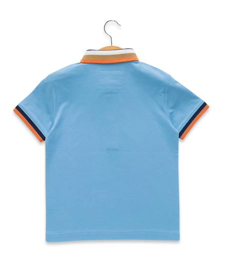 Polo manches courtes 100% coton garçon Bleu ciel 2 - vertbaudet enfant 