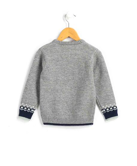 Pull garçon Gris chine 2 - vertbaudet enfant 