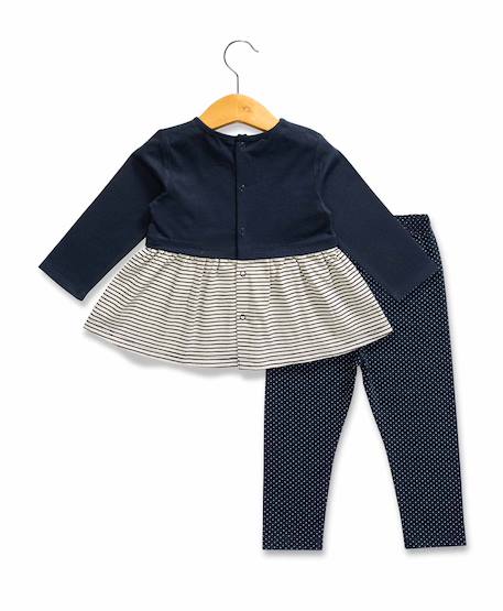 Ensemble tunique + leggings 100% coton bébé fille Indigo 2 - vertbaudet enfant 