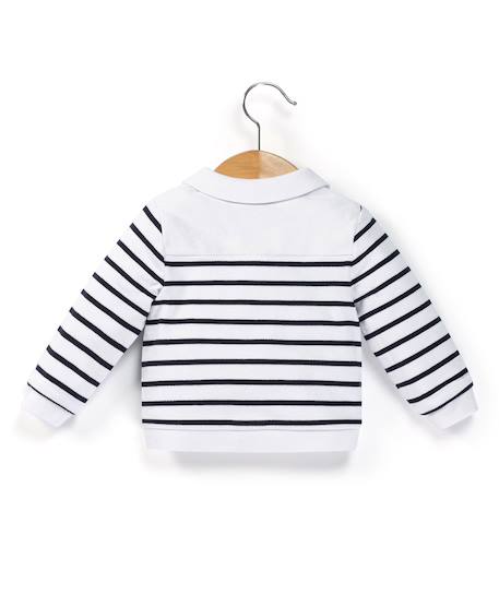 Veste 100% coton bébé fille Fond blanc raye indigo 4 - vertbaudet enfant 