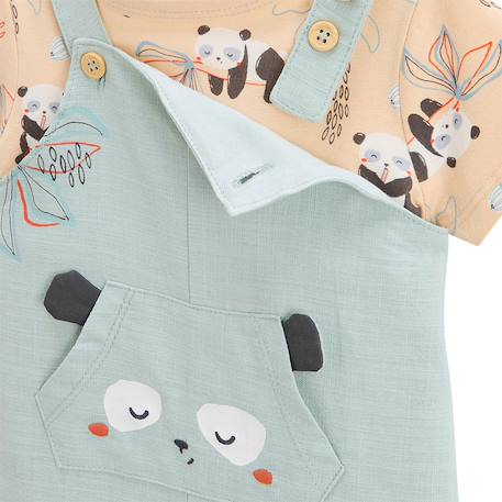 Ensemble salopette bébé et t-shirt bento Vert 4 - vertbaudet enfant 