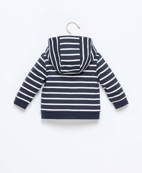 Veste à capuche bébé garçon Fond indigo raye blanc 2 - vertbaudet enfant 