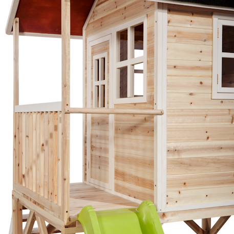 Cabane en Bois Loft - Avec Toboggan, Véranda et Bac à Sable Naturel 4 - vertbaudet enfant 