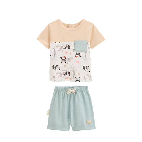 Ensemble enfant t-shirt et short bento Vert 2 - vertbaudet enfant 