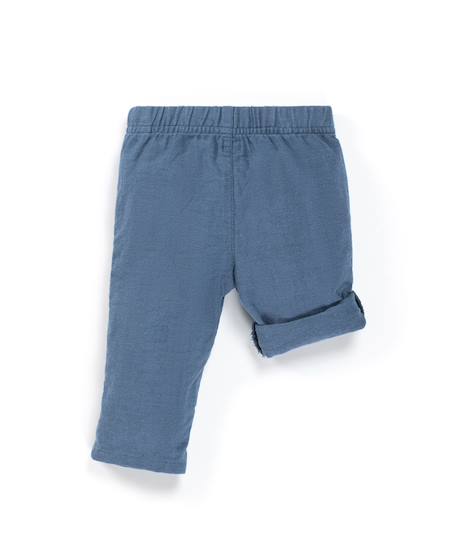 Pantalon 100% coton bébé garçon Bleu blanchi 2 - vertbaudet enfant 