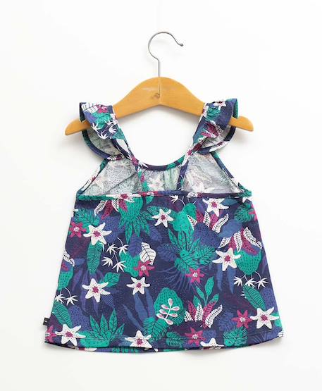 Debardeur 100% coton fille Imprime fond bleu 3 - vertbaudet enfant 