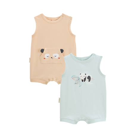 Lot de 2 barboteuses bébé bento Vert 2 - vertbaudet enfant 