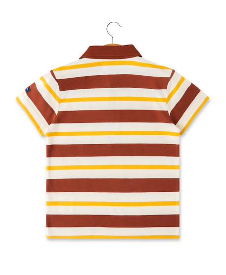 Polo manches courtes 100% coton garçon Fond grege raye multicolore 2 - vertbaudet enfant 