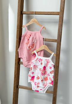 Lot de 2 barboteuses bloomer bébé en gaze de coton bahamas  - vertbaudet enfant