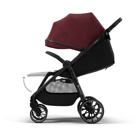 Poussette GRANDE 2  avec grandes roues amorties, click&fold pliage à une main, siège spacieux, harnais 5 points, arceau de sécurité, poignée réglable, porte-gobelet, jusqu’à 22 kg . Rouge+Vert 3 - vertbaudet enfant 