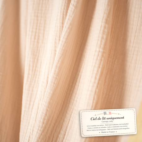 Ciel de lit cabane en gaze de coton duo 390 cm Beige+Blanc+Bleu+Camel+Écru+Gris+Marron+Pêche+Rose+Terracotta+Vert 40 - vertbaudet enfant 