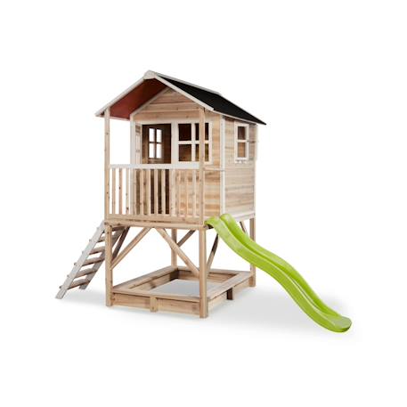 Cabane en Bois Loft - Avec Toboggan, Véranda et Bac à Sable Naturel 2 - vertbaudet enfant 