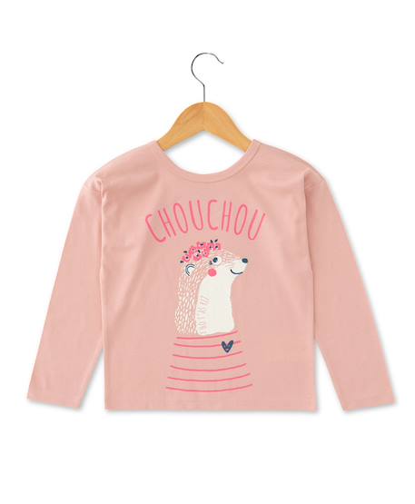 T-shirt manches longues 100% coton fille Rose 2 - vertbaudet enfant 