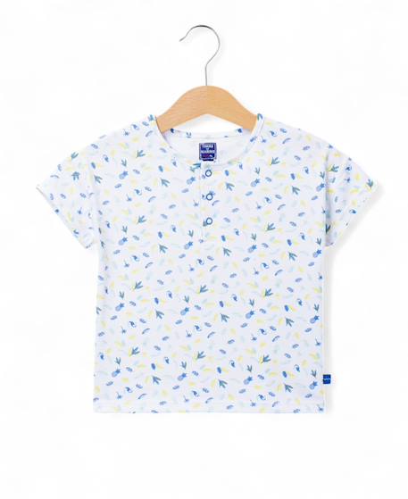 Ensemble short + haut 100% coton bébé garçon Imprime bleu fond blanc casse 3 - vertbaudet enfant 